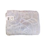 پتو گلبافت دونفره طوسی روشن