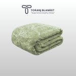 گلبافت گل برجسته دونفره سبز زیتونی – کد 60028