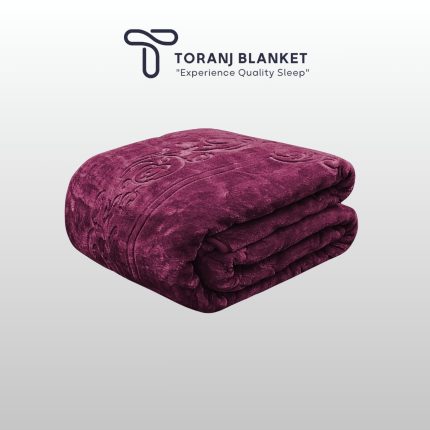 گلبافت گل برجسته دونفره بنفش بادمجانی – کد 60091