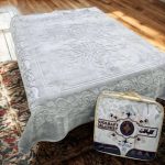 گلبافت گل برجسته دونفره طوسی روشن – کد 35093