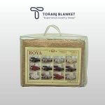 روتختی دونفره پنبه دوزی کتان تک رنگ نخودی - کد 44