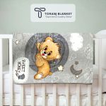 پتو کودک Sun High طرح بچه شیر طوسی – کد 363