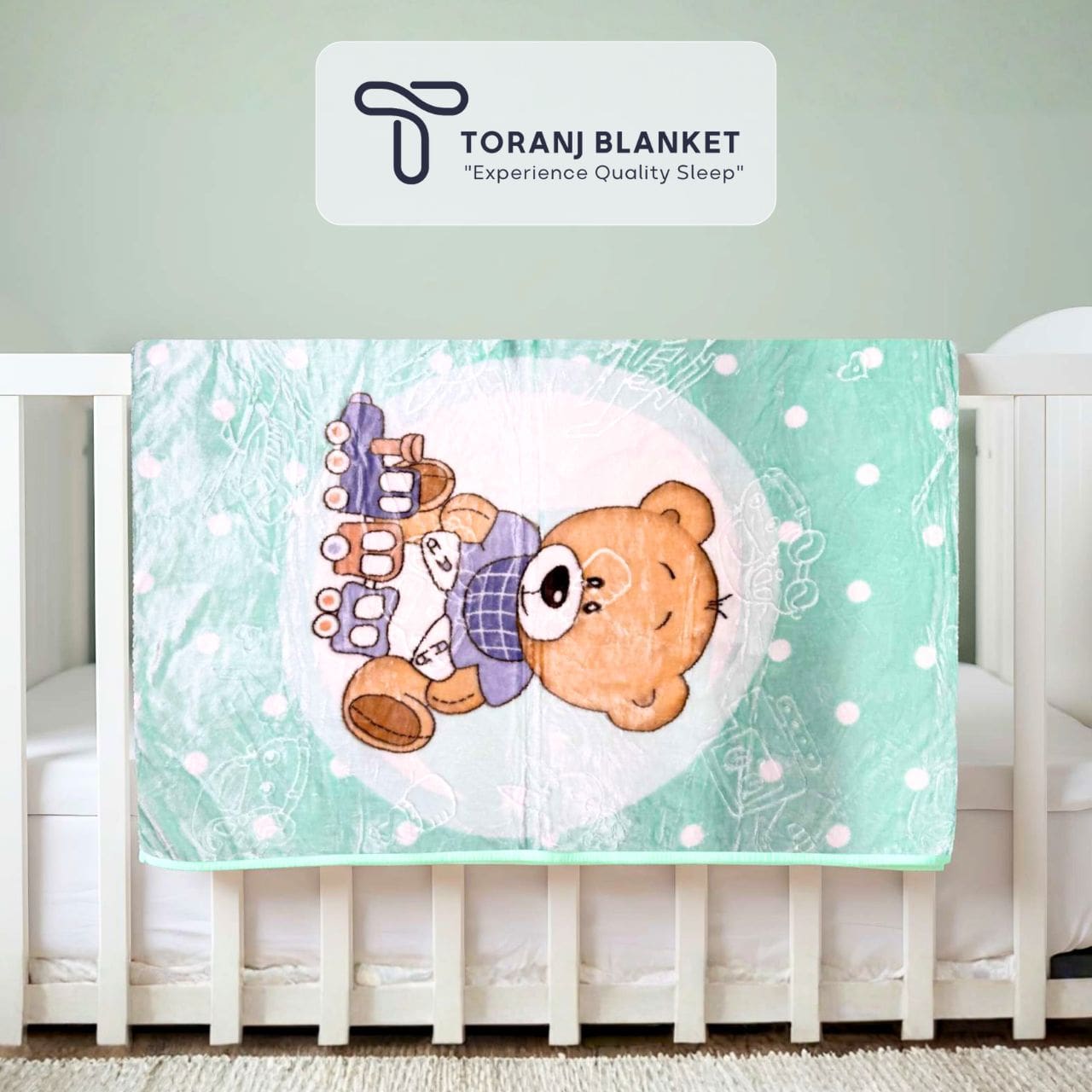 پتو کودک Sun High طرح خرس سبز – کد 351 پتو کودک Sun High طرح خرس سبز – کد 351