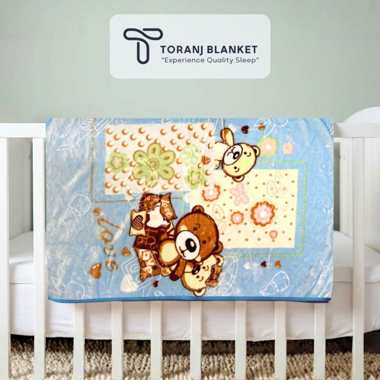 پتو کودک Sun High طرح خرس عروسکی آبی – کد 354